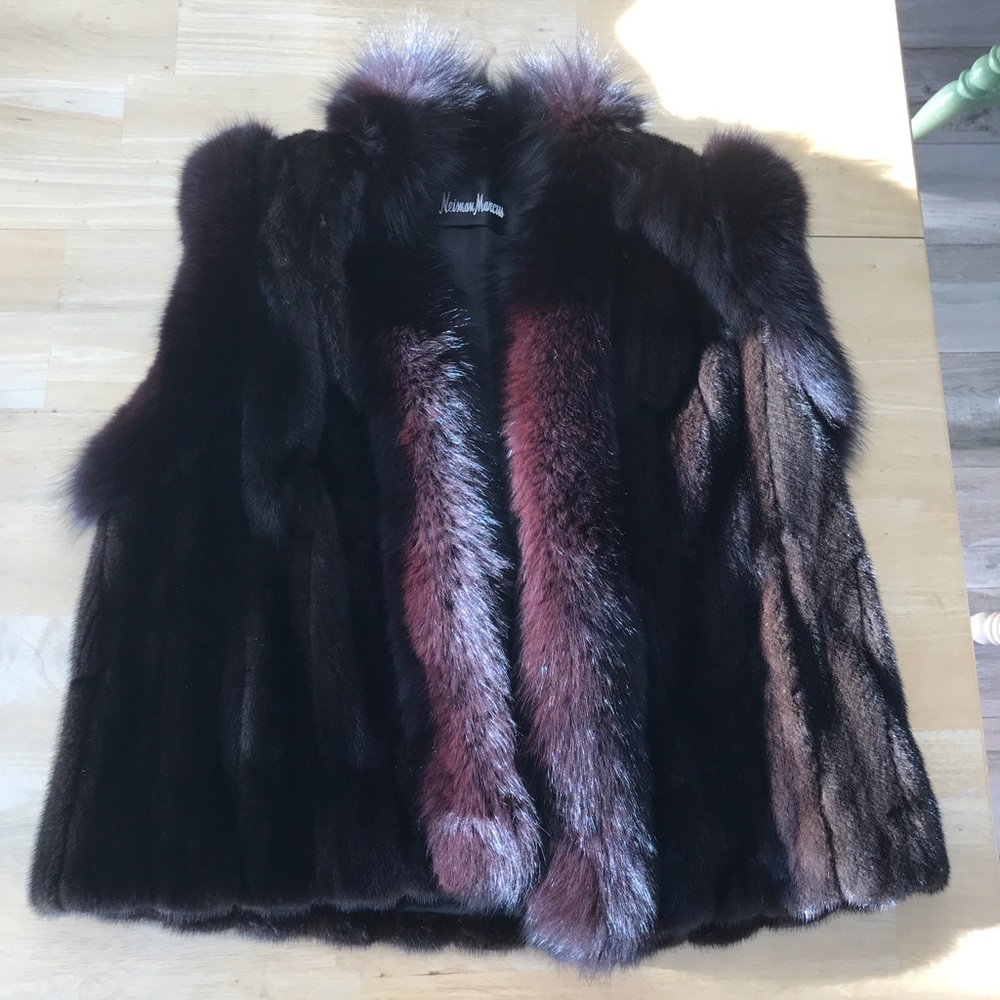 Mink trimmed in fox vest